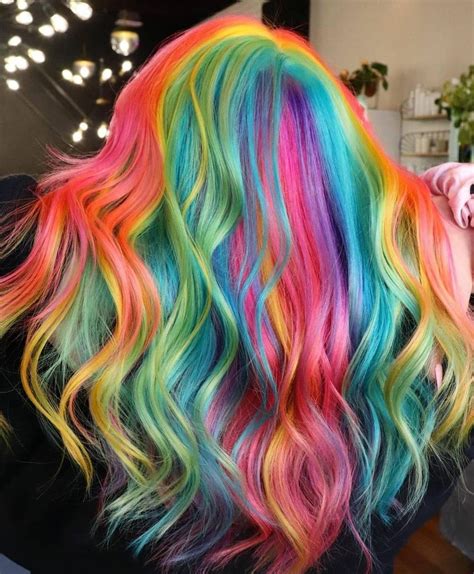 Pin By 🤍 On The Art Of Diversity Rainbow Hair Color Creative Hair Color Hair Dye Colors