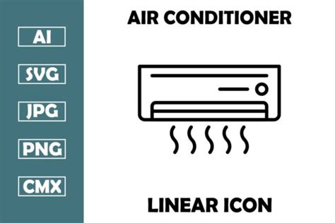 Air Conditioner Vector Line Icon Design Graphic by Manshagraphics · Creative Fabrica