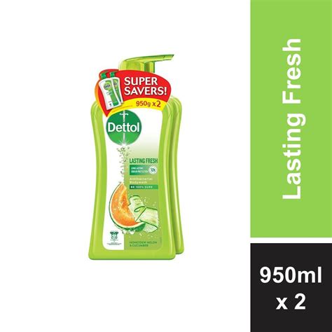 Dettol Antibacterial Shower Gel Lasting Fresh 950ml X 2s Twin Pack