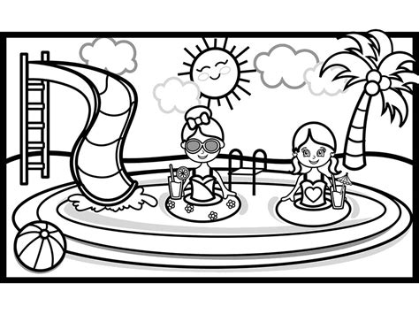 Swimming Pool Drawing For Kids Coloring Pages Coloring Cool