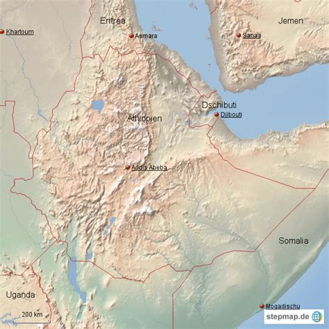 Stepmap Ethiopia Landkarte F R Thiopien