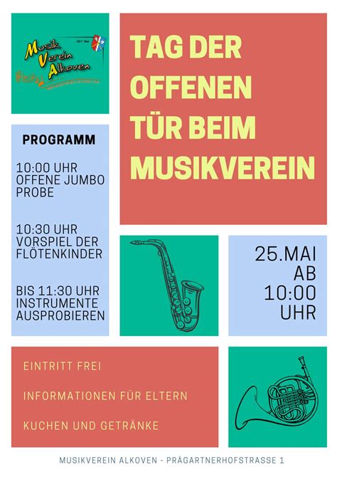 Musikverein Alkoven Einladung Zum Tag Der Offenen T R