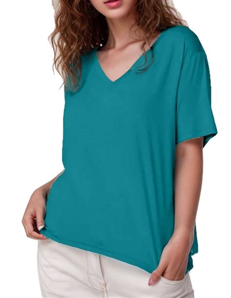 DreamFish Women S Plus Size Tops V Neck T Shirts Summer Short Sleeve