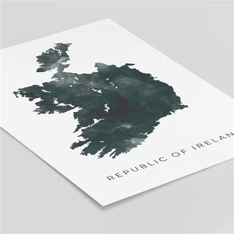 Republic Of Ireland Map Watercolour Print Watercolor Map Etsy Ireland