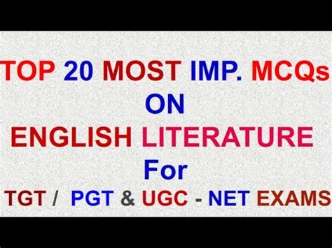 Top Mcqs On English Literature For Tgt Pgt Ugc Net Exams Youtube