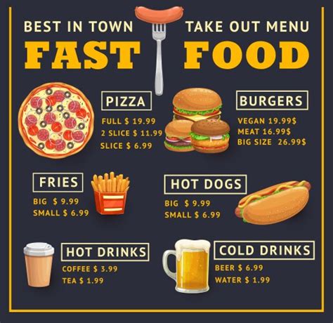 Fast Food Menu Vector Images Over 100000