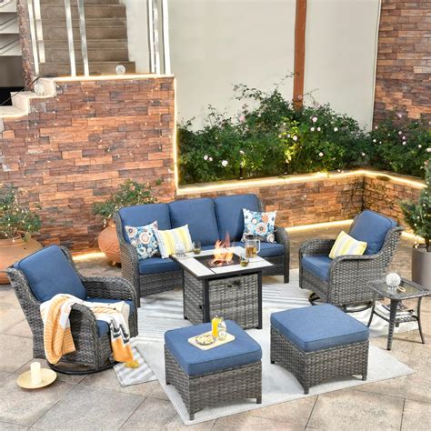 Amazon Ovios Patio Furniture Set Outdoor Furniture Pieces Swivel