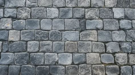 Top View Of A Scenic Natural Cobblestone Sidewalk Or Pavement Ideal