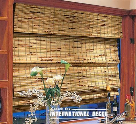 Bamboo curtains for window coverings in home interior