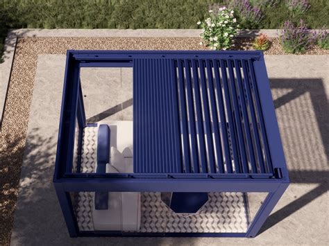 QBOX BLUE Pergolato A Lamelle Impacchettabili By Sprech