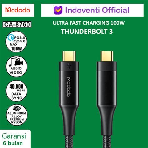 Jual MCDODO Kabel USB Type C To Type C Ultra Fast Charger THUNDERBOLT