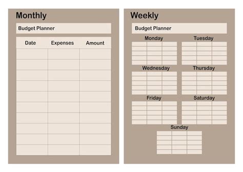 Planificateur De Budget Mensuel Et Hebdomadaire Conception De Vecteur