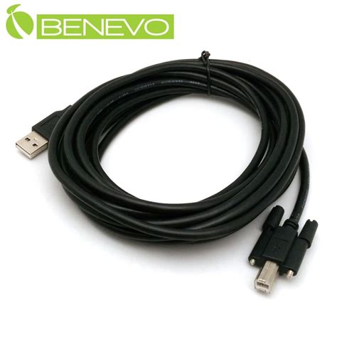 Benevo 可鎖型 5米 USB2 0 A公 B公 高隔離連接線 BUSB0500ABSM PChome 24h購物