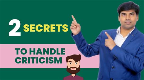 How To Handle Criticism Secrets To Handle Criticism Youtube