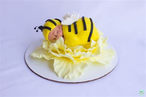 Bumble Bee Baby Shower Cake Topper Yellow Peony Baby On Flower Etsy