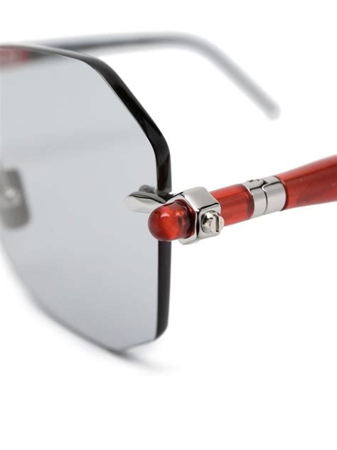 Kuboraum Square Frame Rimless Glasses Silver Farfetch