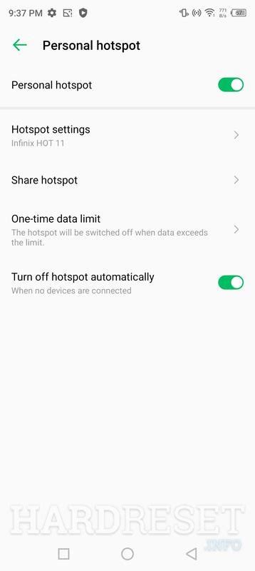 How Do You Turn On And Turn Off INFINIX Hot 11 Portable Hotspot