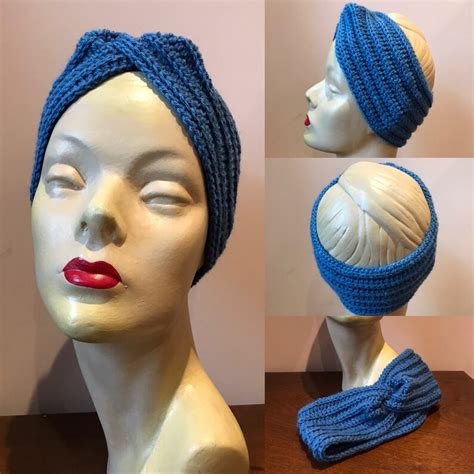 Handmade Crochet 1940s Turban Style Headband Etsy