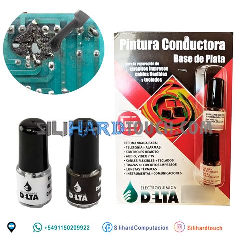 Pintura Conductora Base Plata Delta Gr Circuitos Electronic Silihard