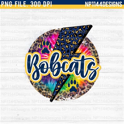 Bobcats Mascot Png Navy Blue And Yellow Gold Team Spirits Leopard