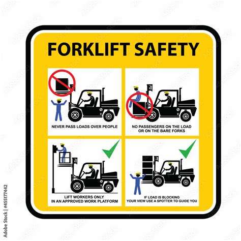 Forklift Safety Sign And Label Vector Stock Vector Adobe Stock