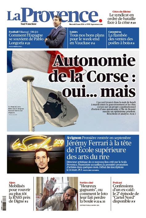 Lisez La Provence Sud Vaucluse Du 13 Mars 2024 Sur EPresse Fr