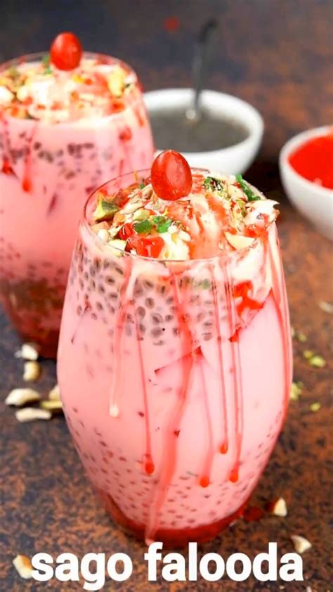 Sabudana Falooda Recipe Sago Royal Falooda Sabudana Dessert Sago Drink