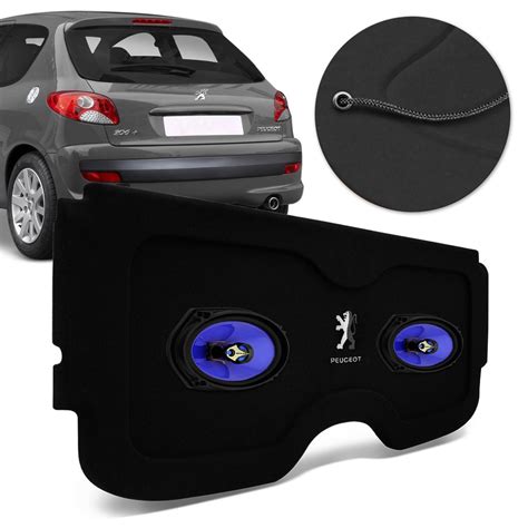 Kit Tampão Porta Malas Peugeot 206 2001 a 2015 Carpete Preto Bagagito