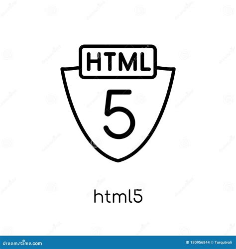 Icono Html Icono Linear Plano Moderno De Moda Del Vector Html En