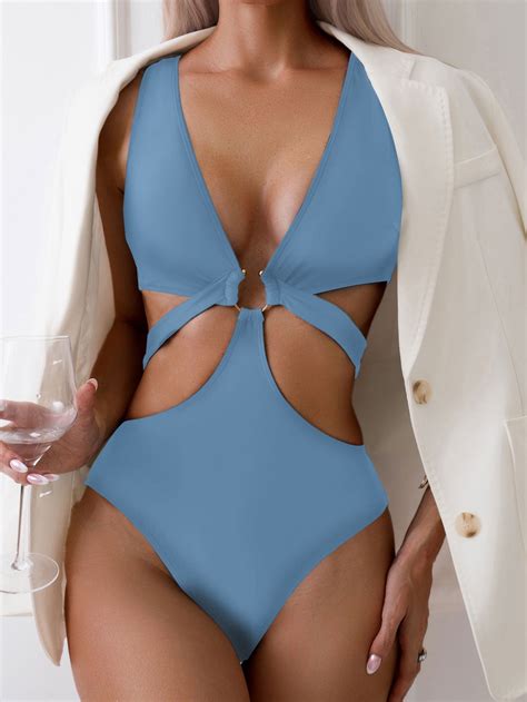 Generic New Bikini Popular Pure Color Slimming Sexy Bikini One Piece Swimsuit Swimwear