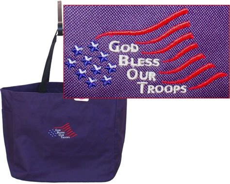 God Bless Our Troops American Flag Monogram Bag Free Name Etsy