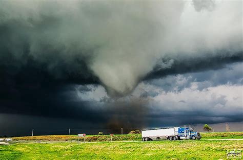 Strong EF2 Tornado Churning Across The Kansas Landscape With Immense