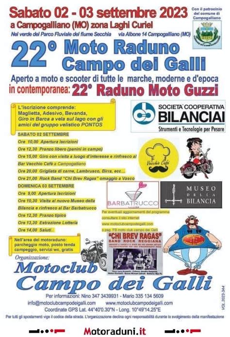 22 MOTO RADUNO CAMPO DEI GALLI Motoraduno Campogalliano MO Dal 02