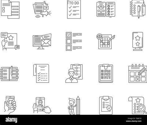 Category Line Icons Signs Vector Set Outline Illustration Concept