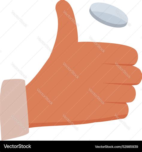 Hand Flipping Coin Making Decision On White Vector Image