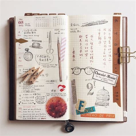 An Open Notebook With Many Different Things On It