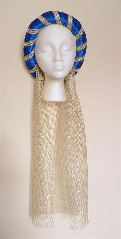 Royal Blue And Gold Medieval Headdressheadpiece Custom Made Etsy