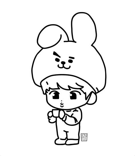 Bts Fanart Chibi Coloring Page ColoringBay