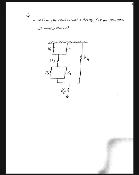 Solved Derive The Equivalent Spring For The Syse Teme