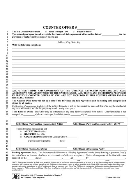 Counter Offer Form Real Estate Fill Online Printable Fillable