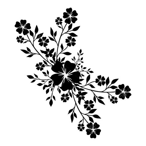 Silueta De Flor R Stica Png Dibujos Flor Dibujada A Mano Flor Blanco