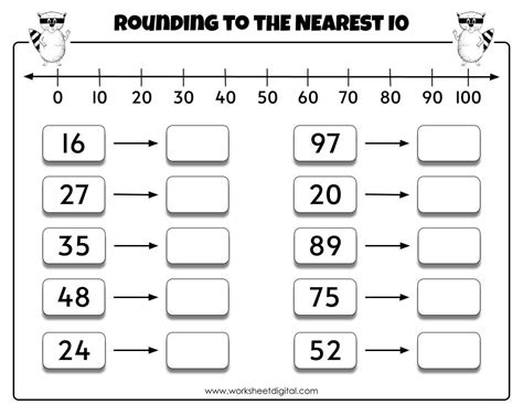 Rounding To The Nearest 10 Printable Math Worksheet For Primary School Math Worksheet For