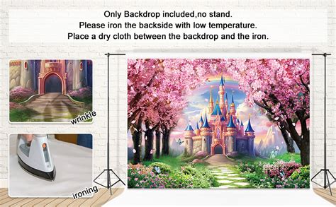 Amazon Riyidecor Princess Castle Backdrop Polyester Fabric Pink