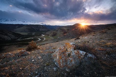 Online crop | HD wallpaper: sunset, mountains, Russia, Altai Krai ...