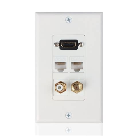 Hdmi Ethernet Rj Rca Coaxial Wall Plate Jack Socket Insert Outlet