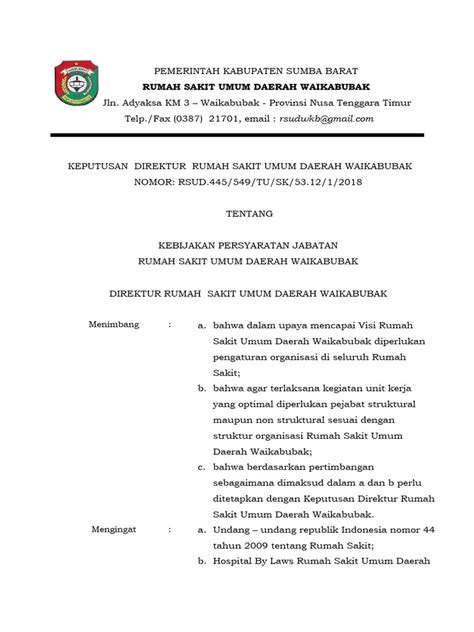 Sk Kebijakan Persyaratan Jabatan Pdf