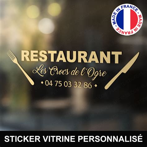 Stickers Restaurant vitrine Autocollant Restaurant personnalisé