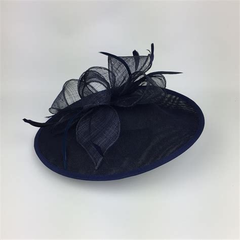 Navy Blue Fascinator Hat Dark Blue Wedding Hatinator Mother Of The Bride Groom Ladies Day Ascot