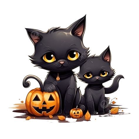 Halloween Black Cats, Halloween Concept Cute Vector Illustration, Cat ...