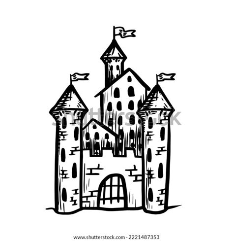 Medieval Castle Vector Illustration On White Stock Vector Royalty Free